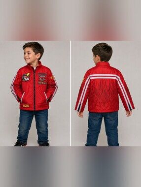 Disney Store Cars Lightning McQueen Red Racing Jacket Windbreaker Boys Size 7/8